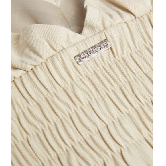 NWT GUESS ECO satin Emma cropped top size XL adjustable straps V neck cemento - Picture 9 of 13